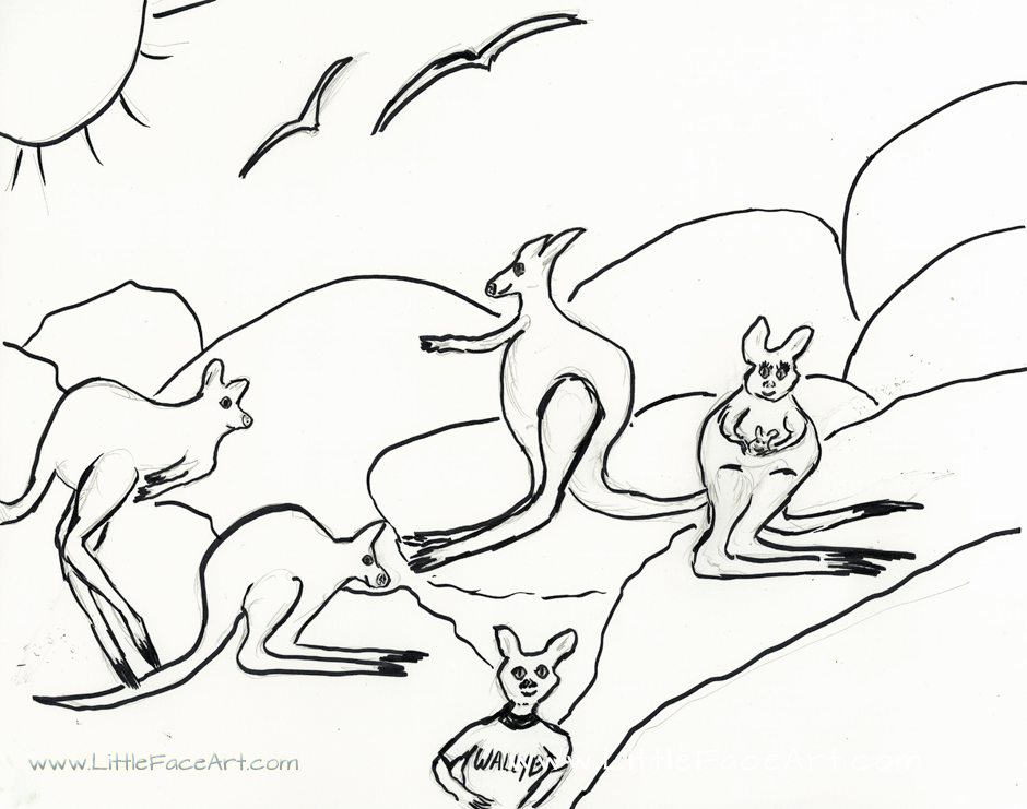 wallaby coloring pages - photo #15